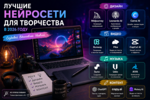 Лучшие нейросети для творчества в 2026 году: дизайн, видео, музыка и контент без навыков